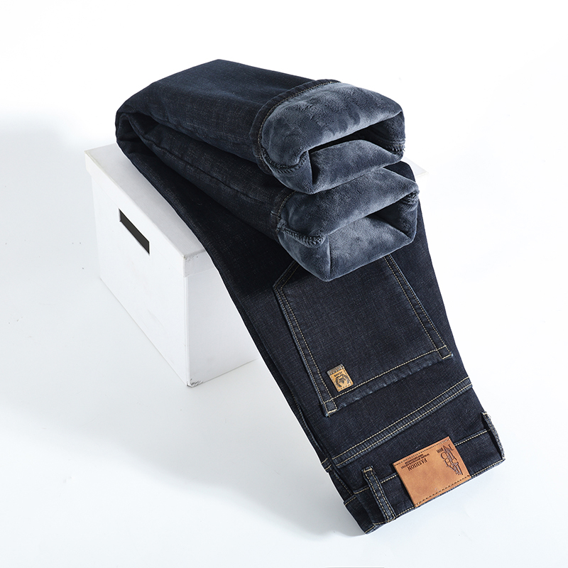 Levis Jeans 501 - Зимние теплые флисовые джинсы, мужские толстые