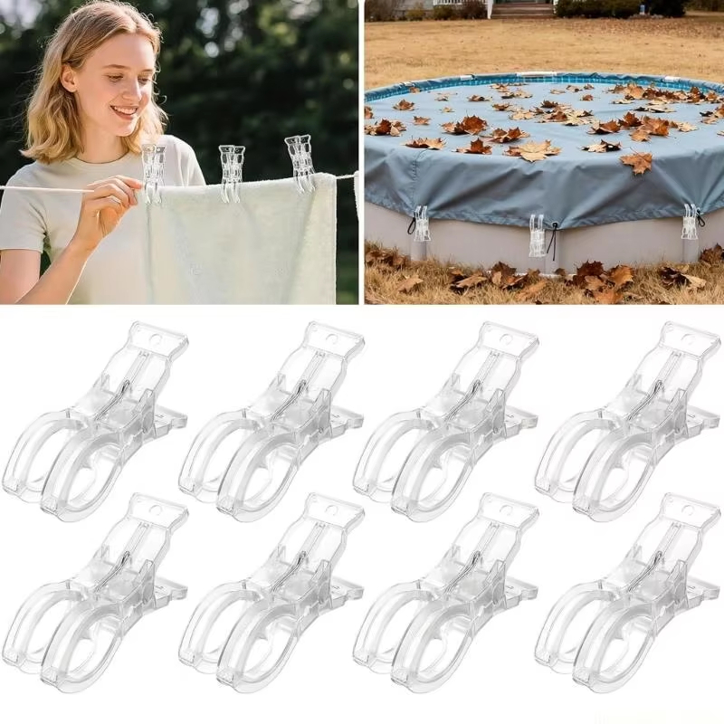 Beach Towel Large - 10 шт. прозрачных больших прищепок для