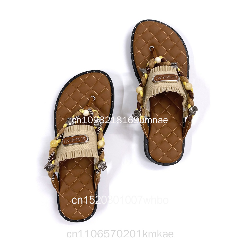 Новые женские тканые тапочки в – обзор и цена Flip Flop Leather Men